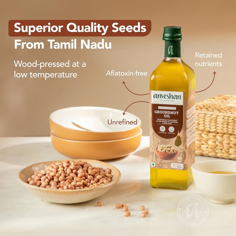 Anveshan Wood Pressed Groundnut Oil - 1 Litre Plastic Bottle - Image 5